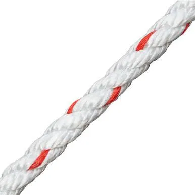 [GWP-PD38] GWP PD3/8  3 Strand Poly Dacron Combo Rope/Tag Line  3/8 X 600', White With Red Tracer