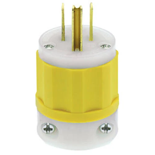 [LEVITON-5266-VY] Leviton 5266-Vy 15A Python Straight Blade Plug Male Yellow