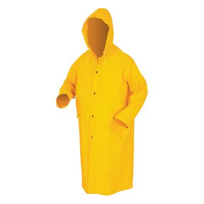 [RAD-10165-1-YEL-2XL] Radians 10165-31-1-Yel-L  Neese Eco Series, 48" Rain Coat With Detachable Hood, Yellow, 2XL