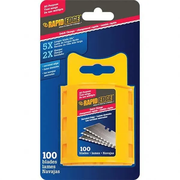 Rapid Edge Serrated Utility Blades 100 Blades Per Dispenser