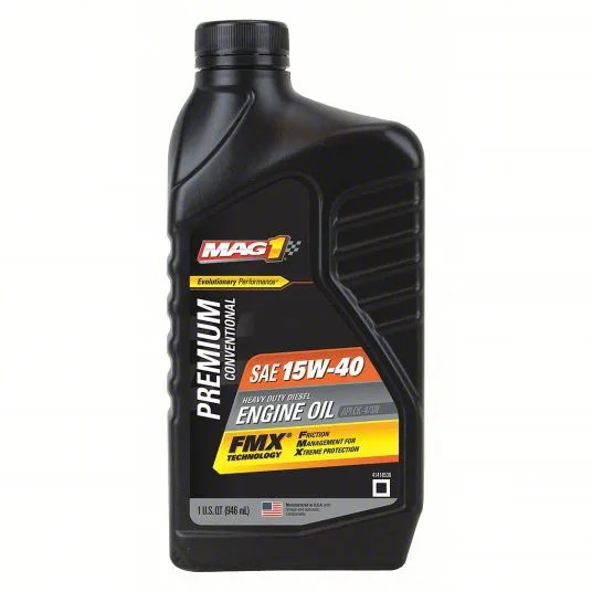 MAG 1 Diesel Engine Oil: Conventional, Biodegradable, 1 qt Size, Bottle, 15W-40, FMX