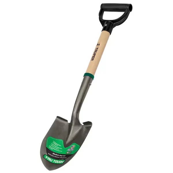 [TRU TR-BY] Truper Tru-Tough 27 in. Steel Round Utility Shovel Wood Handle