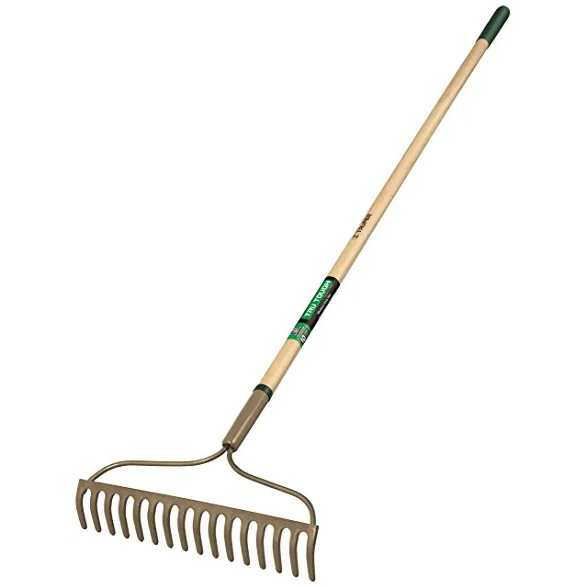 Truper Welded Bow Rake, Wood Handle, 16 Teeth, 6" Grip, 54 Inch