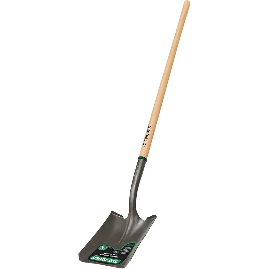 Truper Tru Tough Square Point Shovel with Long Handle, 48-Inch