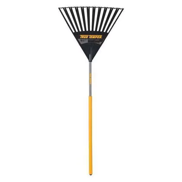 [TRUE-TEMPER- 2914912GR] True Temper 25-3/4 in Polypropylene Clog Free Leaf Rake, 11 Tines, 48 in L Wood Handle