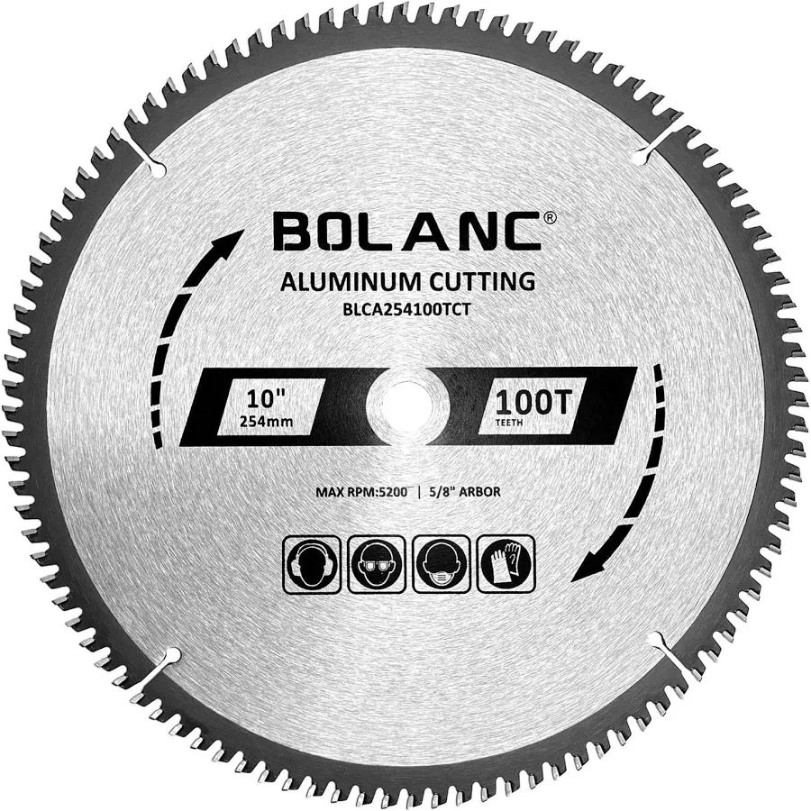 [Bolanc BLCA 254100TCT] BOLANC 10 Inch 100 Tooth Aluminum Cutting TCG Circular Saw 10" 100T, Silver