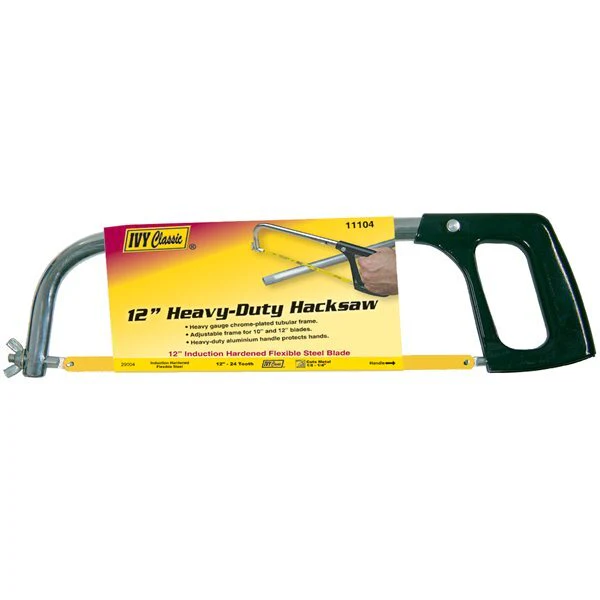 [IVY 11104] Ivy Classic 11104  Heavy-Duty 12" Hacksaw – Chrome-Plated Tubular Frame, Aluminum Handle, Induction Hardened Blade
