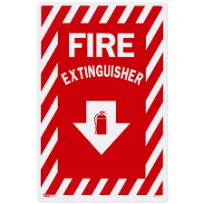 8 X 12 Vinyl Adhesive Fire Extinguisher Sign