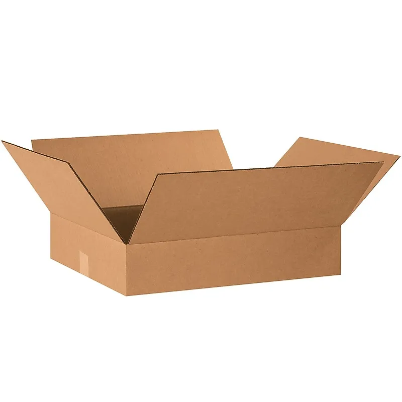 22 × 18 × 4" Flat Corrugated Shipping Boxes, 25/Bundle