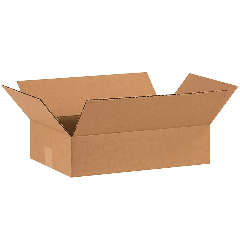 15 × 10 × 4" Flat Corrugated Shipping Boxes, 25/Bundle