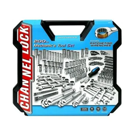 [CHANTOOL200] Channel lock 200 Pc Mechanic Tool Set w/ Case