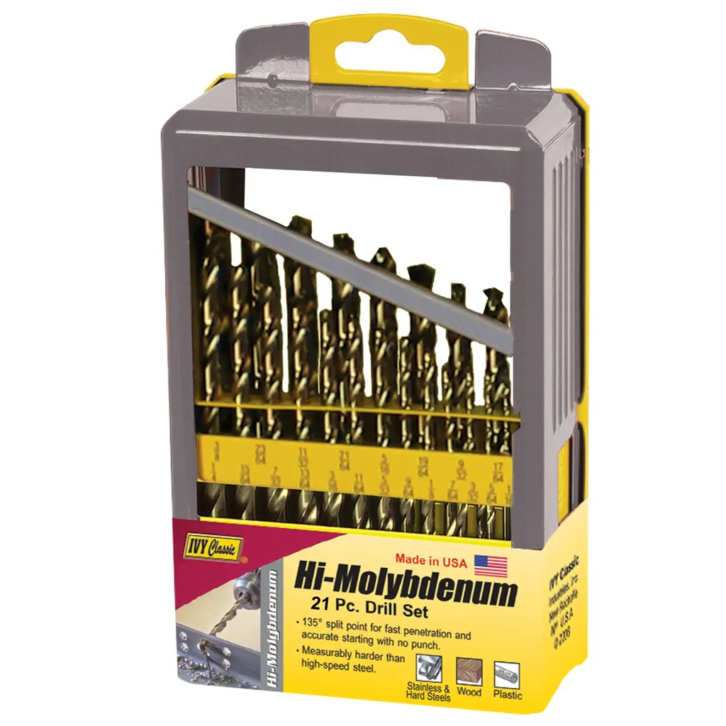 Ivy Classic 10593 Hi Molybdenum 21 Piece Drill Bit Set