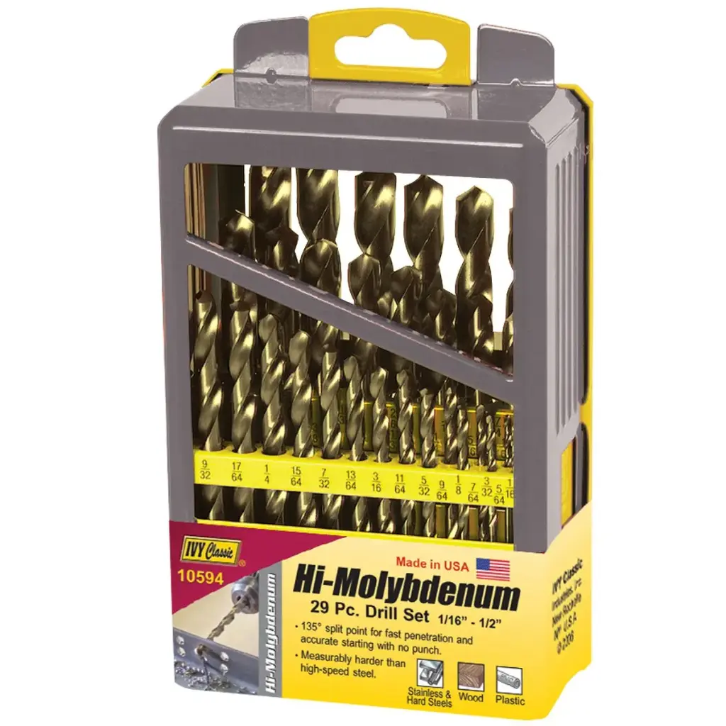[IC-10594] Ivy Classic 10594 29 Piece Hi Molybdenum Steel Drill Bit Set