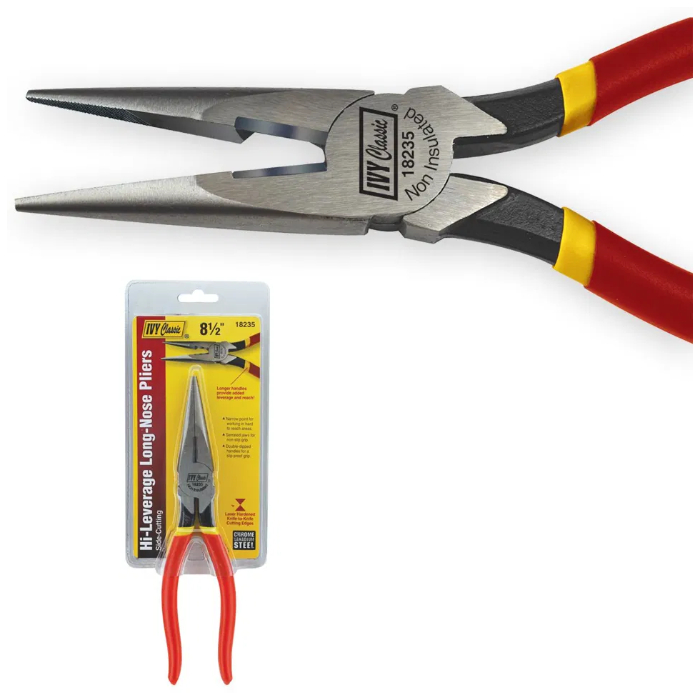 [IVY 18235] Ivy Classic 8.5 Inch Hi Leverage Long Nose Pliers