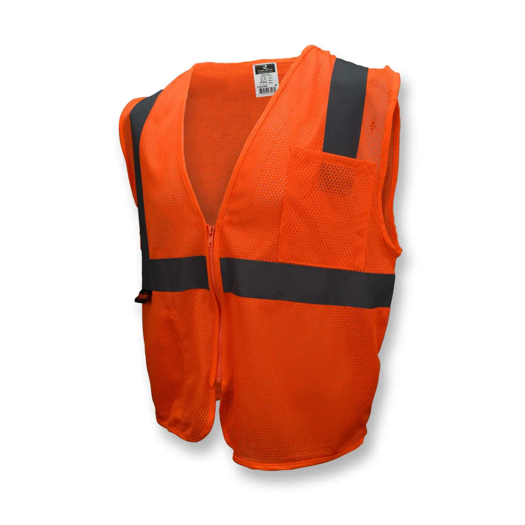 [RAD SV2ZOMLRG] Class 2 Orange Mesh Safety Vest W/Zipper Large
