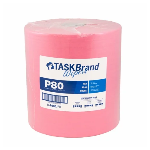 [TASK-BRAND-N-P080JPR] Task Brand P080 Jpr P80 Premium Series Wiper Hydrospun Red 12X13 475 Sheet Per Roll