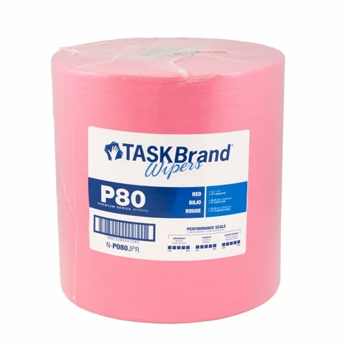 [TASK-BRAND-N-P080JPR] Task Brand P080 Jpr P80 Premium Series Wiper Hydrospun Red 12X13 475 Sheet Per Roll
