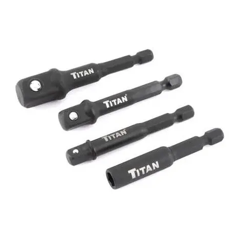 [TIT 12002] Titan 12002 Impact Socket Adapter And Magnetic Bit Holder 4 Pc