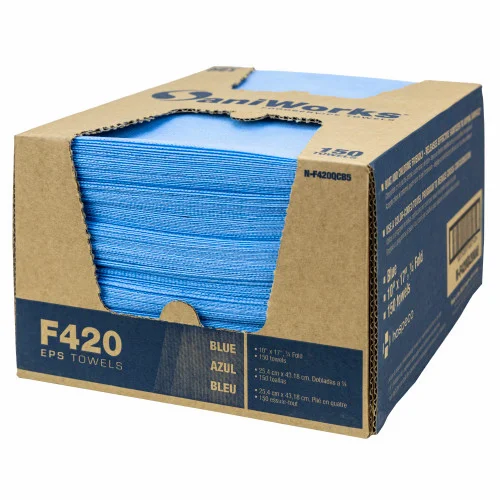 [N-F420QCB5] SaniWorks® EPS Towels, Blue, 10" x 17", 1/4 Fold, 150/cs