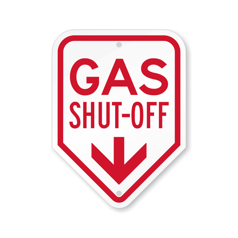 6"X9" Aluminum Emergency Gas Shut Off Sign
