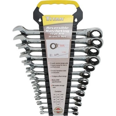 [TIT17364] Titan 13 pc. 12 Pt. SAE Reversible Ratcheting Combination Wrench Set