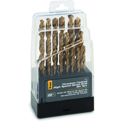 [11006] 22 pc. Titanium Coated Drill Bit Set