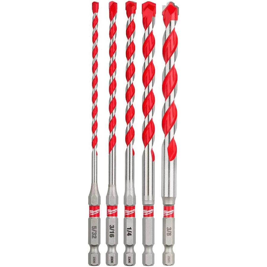 [MIL 48-20-9051] 5 PC SHOCKWAVE CARB HMMR DRILL BIT SET